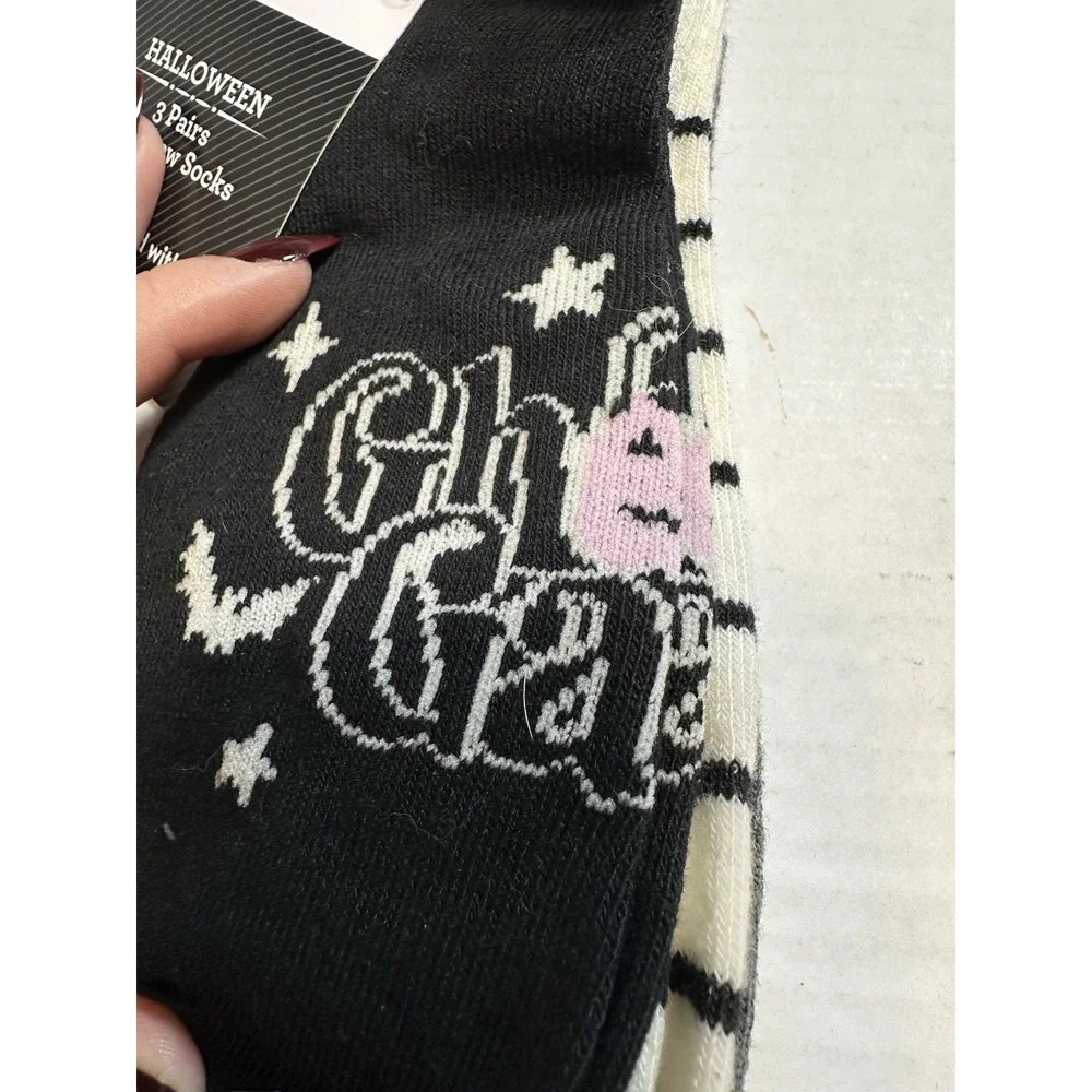 celebrate halloween 3 pack womens no‎ shoe ankle socks size 4-10